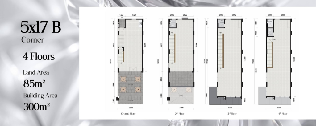 Layout Ruko Oxford Square Tipe B Corner