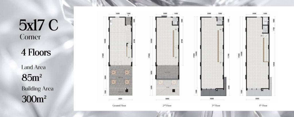 Layout Ruko Oxford Square Tipe B Corner