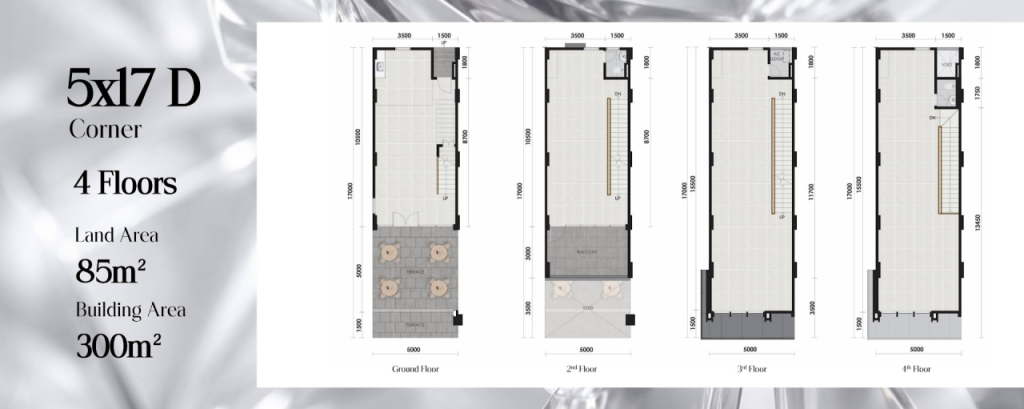 Layout Ruko Oxford Square Tipe B Corner