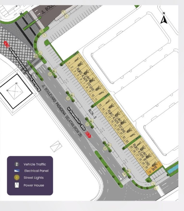 siteplan ruko Altadena Square