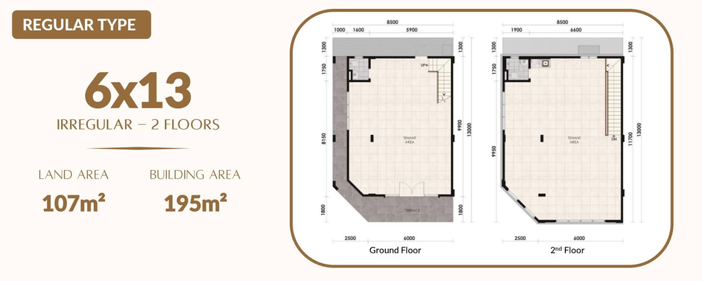 layout ruko aniva grand boulevard tipe 2 lantai 6x13