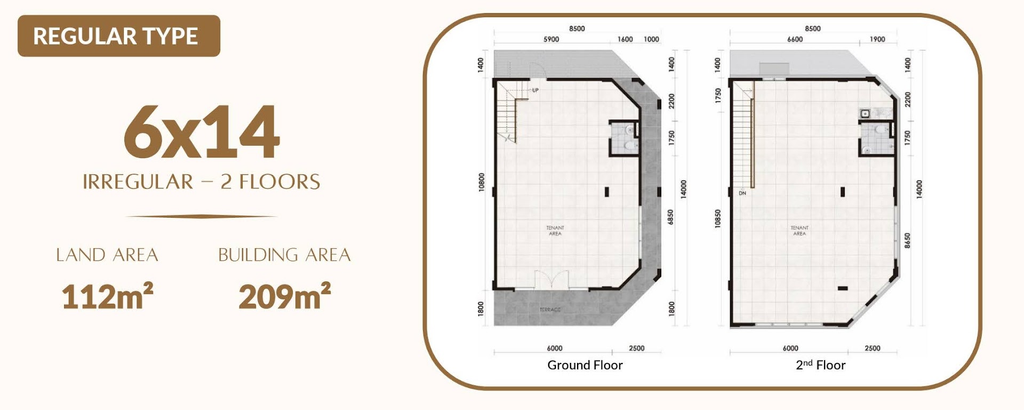layout ruko aniva grand boulevard tipe 2 lantai 6x14