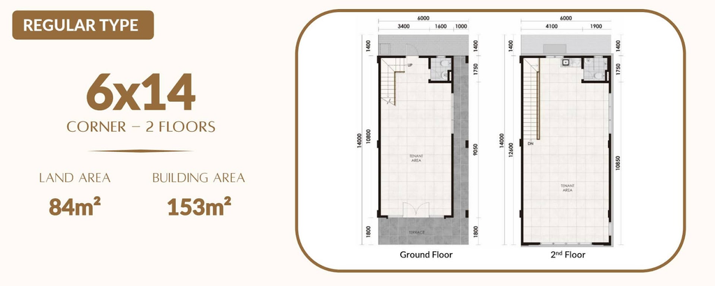 layout ruko aniva grand boulevard tipe 2 lantai 6x14 corner