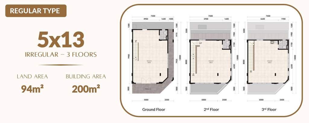 layout ruko aniva grand boulevard tipe 3 lantai 5x13