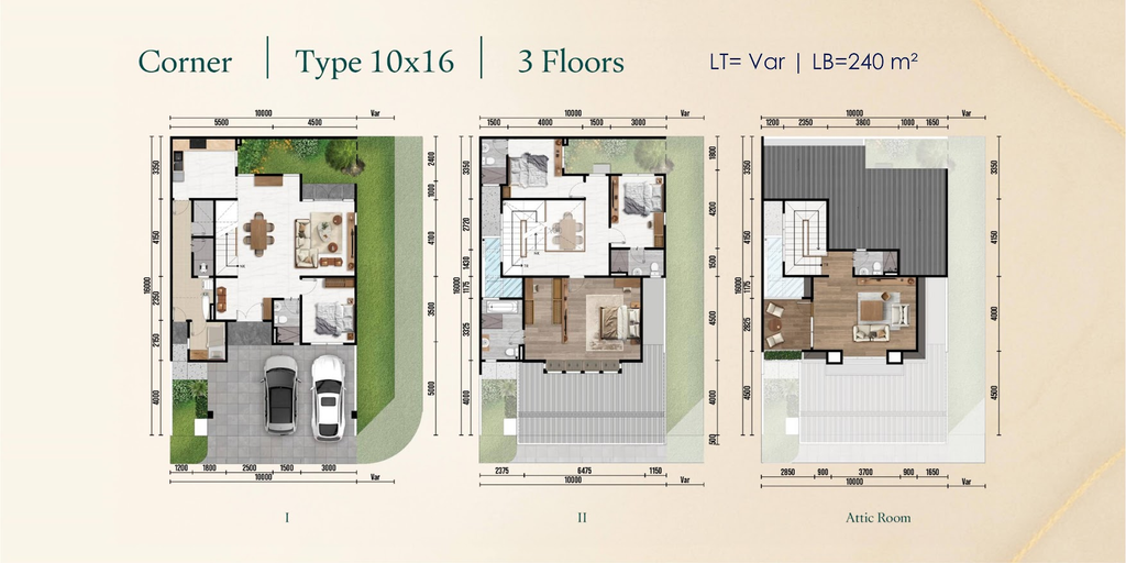 layout rumah corner altadena 10x16